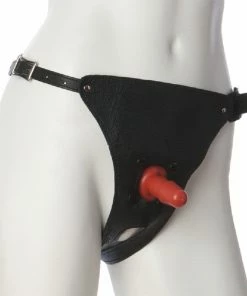 Doc Johnson Vac-U-Lock Leather Ultra Harness With Plug