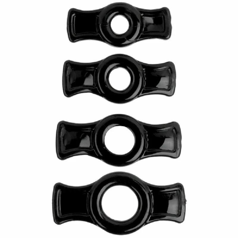 Doc Johnson Titanmen Cock Ring Set - Black 1 Doc Johnson Titanmen Cock Ring Set - Black