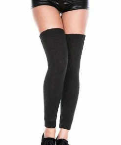Music Legs Black Acrylic Footless Leg Warmers