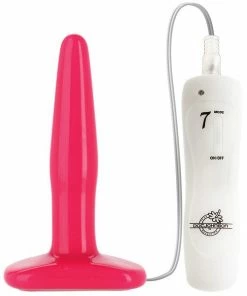 Doc Johnson Anal Toys Glo Slim Vibrating Anal Plug - DISCO