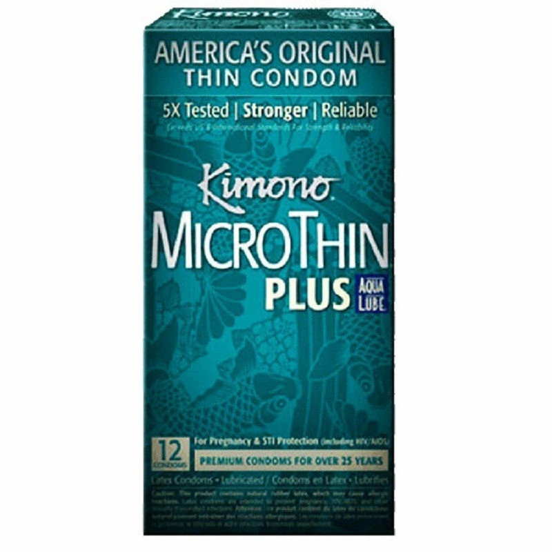 Kimono Condoms Kimono MicroThin Plus Aqua Lube 2 Kimono Condoms Kimono MicroThin Plus Aqua Lube