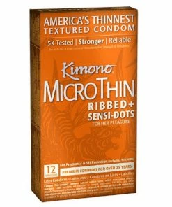 Kimono Condoms Kimono MicroThin Ribbed+Sensi-Dots Condoms