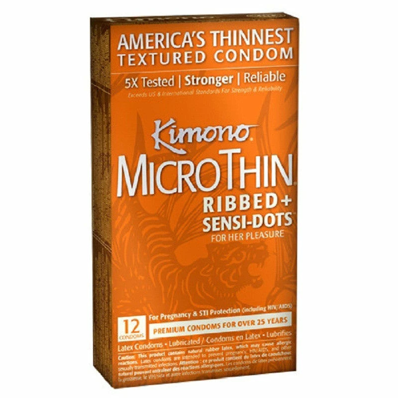 Kimono Condoms Kimono MicroThin Ribbed+Sensi-Dots Condoms 1 Kimono Condoms Kimono MicroThin Ribbed+Sensi-Dots Condoms