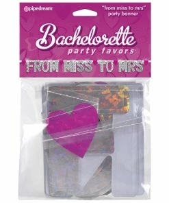 Pipedream Products Bachelorette Party Favors "From Miss To Mrs" Party Banner