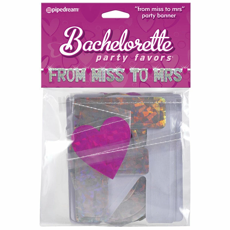 Pipedream Products Bachelorette Party Favors "From Miss To Mrs" Party Banner 1 Pipedream Products Bachelorette Party Favors "From Miss To Mrs" Party Banner