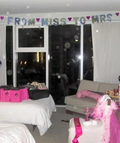 Pipedream Products Bachelorette Party Favors "From Miss To Mrs" Party Banner 5 Pipedream Products Bachelorette Party Favors