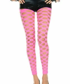 Music Legs Hot Pink Pothole Leggings Lingerie