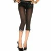 Music Legs Opaque Capri W/ Cross Bone Bow Details - Black - O/S