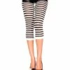 Music Legs Opaque Stripe Leggings - Black/White - O/S Lingerie