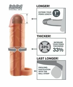 Pipedream Products Penis Pumps & Sleeves Fantasy X-tensions Perfect 1" Extension With Ball Strap