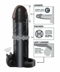 Pipedream Products Penis Pumps & Sleeves Fantasy X-tensions Vibrating Real Feel 2" Extension 7 Pipedream Products Penis Pumps & Sleeves Fantasy X-tensions Vibrating Real Feel 2