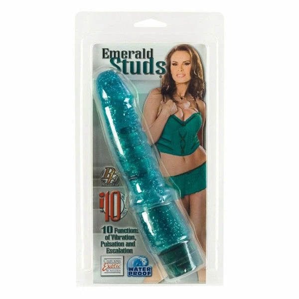 CalExotics Emerald Studs Arouser 7" Vibrator Vibrators 2 CalExotics Emerald Studs Arouser 7" Vibrator Vibrators
