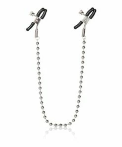 CalExotics Bondage & Fetish Nipple Play Silver Beaded Nipple Clamps